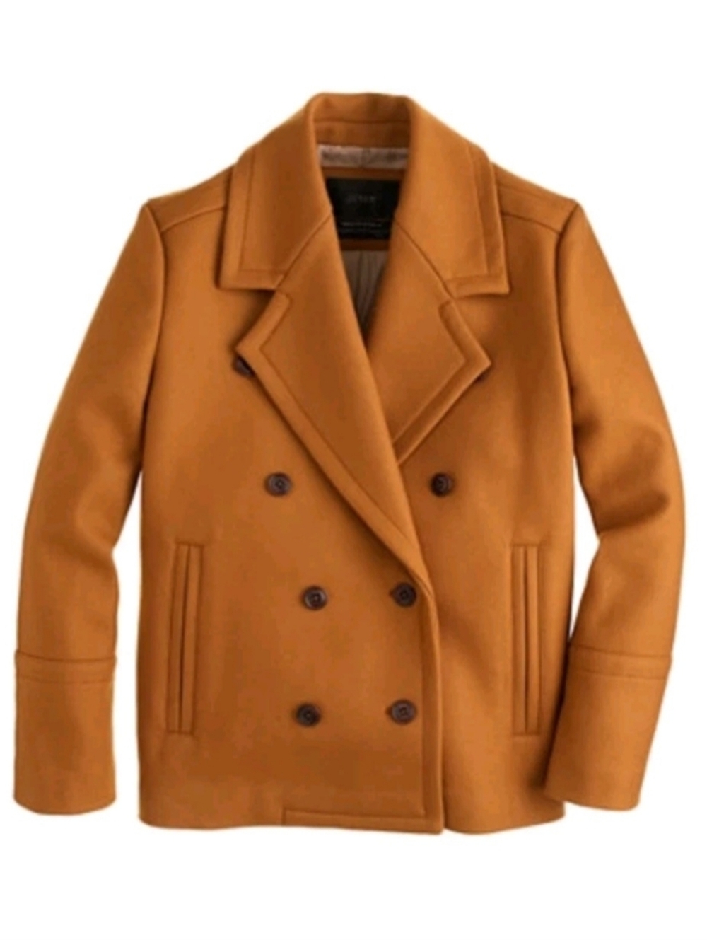 🤎 J.Crew Women Double Breasted Wool Melton Peacoat Coat in Stable Brown